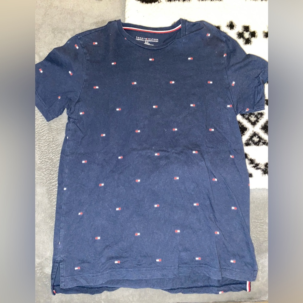 Tommy Hilfiger Navy T-Shirt with Red and White Accents
